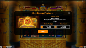 Book Of Wealth 3 Bonus Buy feature allowing instant access to the Hold & Earn bonus game.