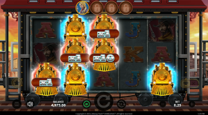 Cash Express Hold & Win bonus with train cash symbols displaying prize multipliers across the reels.