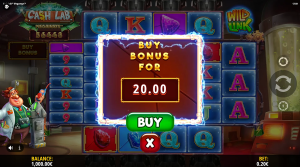 Cash Lab Megaways Bonus Buy option allowing players to purchase direct entry into the free spins feature.