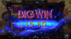 Dark Portal Big Win animation after a successful bonus feature payout.