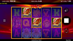 Devil Girl scatter symbols triggering the Free Spins feature.