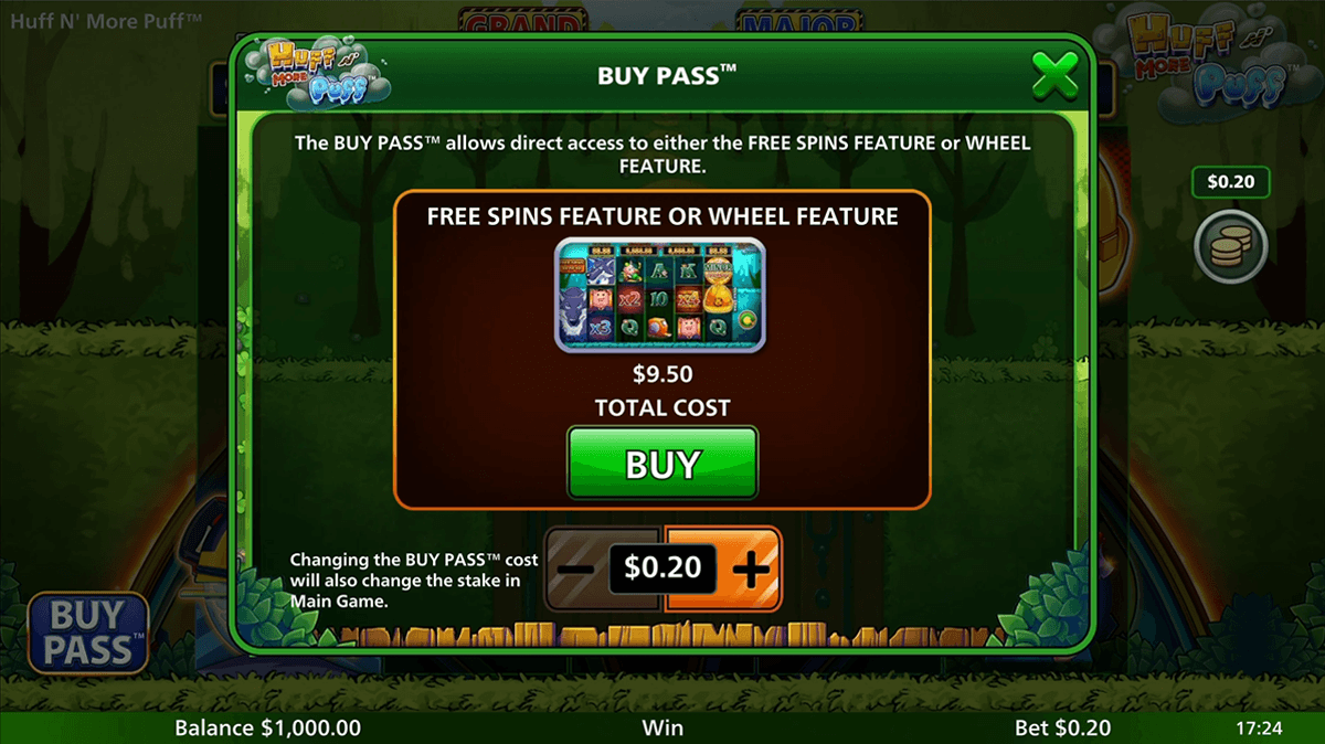 Huff N More Puff bonus buy feature