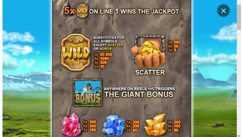 Jackpot Giant symbols and payouts