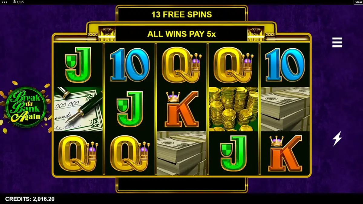 break da bank again during bonus