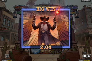 Big Win animation in Clint Westwild after a winning combination.