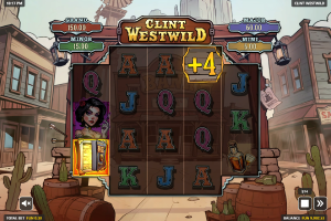 Clint Westwild Bank symbols activating the bonus feature.