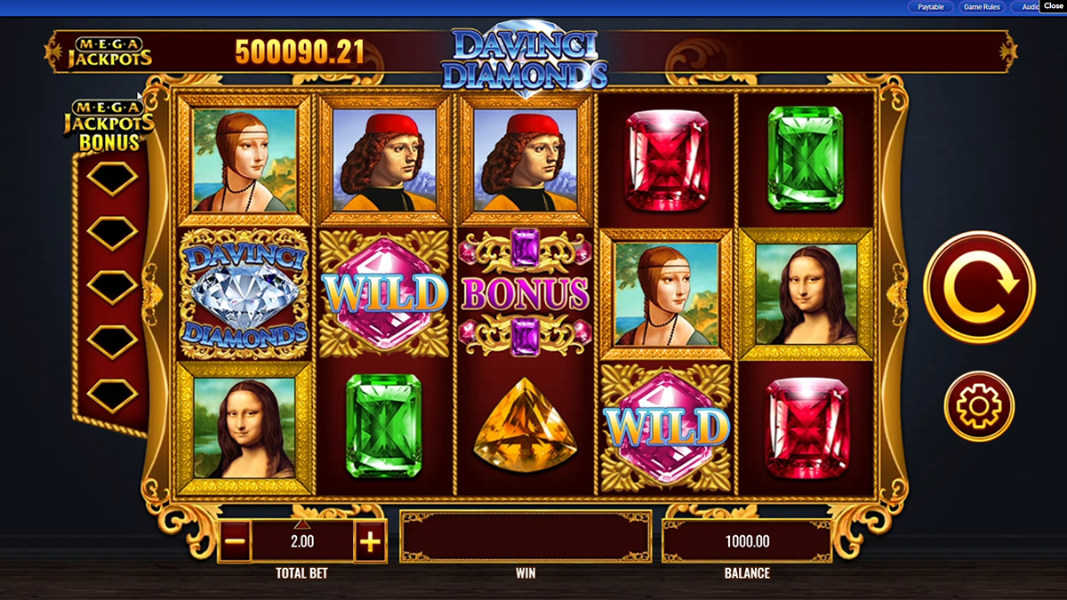 Da vinci diamonds megajackpots slot games