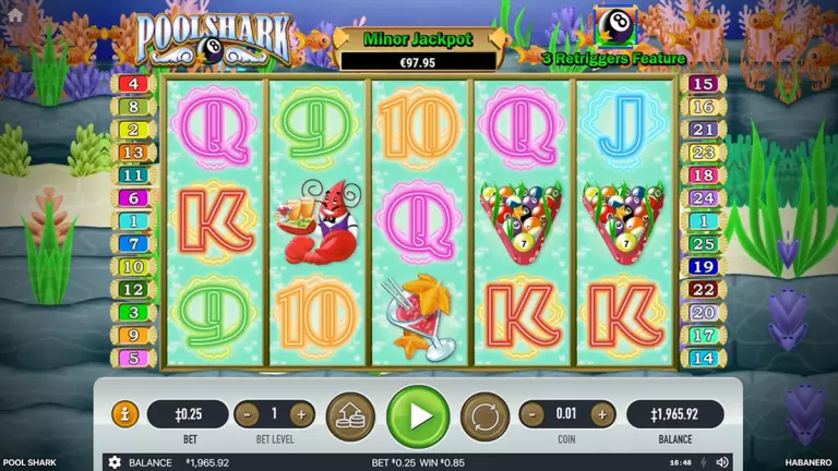 pool shark during bonus