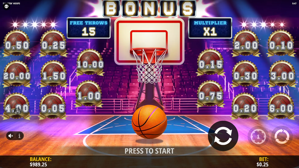 shootin hoops during bonus
