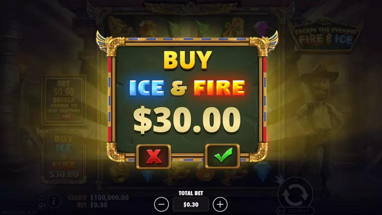 Escape the Pyramid: Fire and Ice bonus buy feature