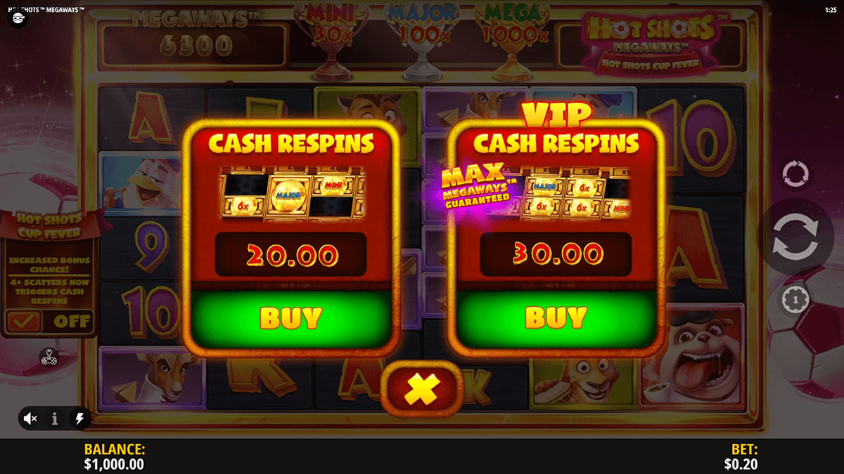 Play Hot Shots Megaways for real money