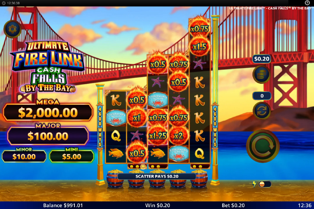 ultimate fire link cash fall by the bay bonus