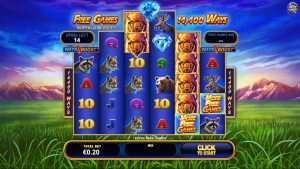 Buffalo Blitz 2 free spins bonus with expanded reels, stacked Buffalo symbols, and retrigger opportunities.