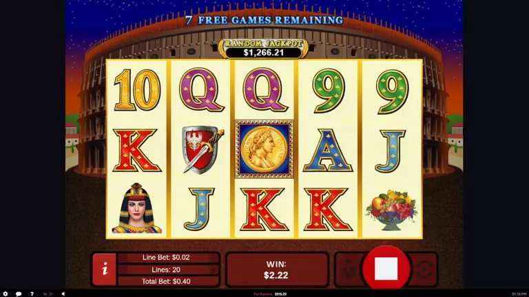 Caesar's Empire free spins feature with remaining bonus spins, enhanced Cleopatra symbols, and 3x win multiplier.