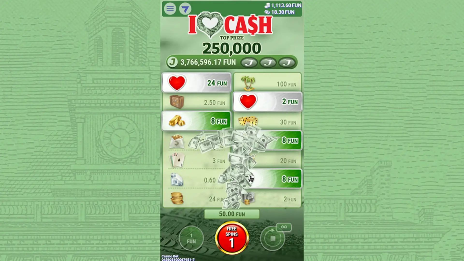 I love cash big win