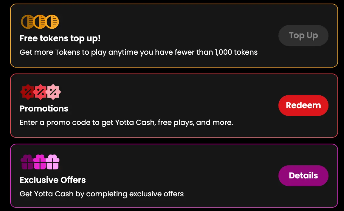 yotta casino promo codes redemption