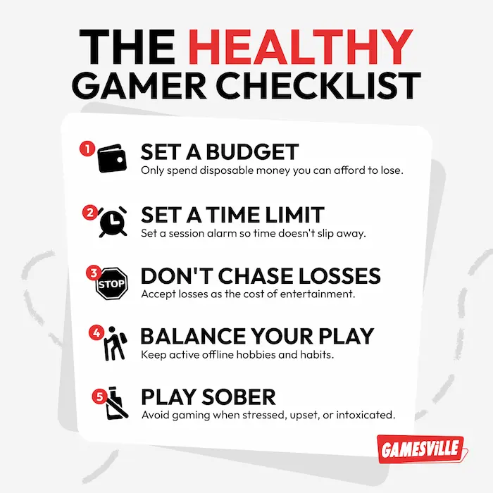 gamesville's healthy gamer checklist