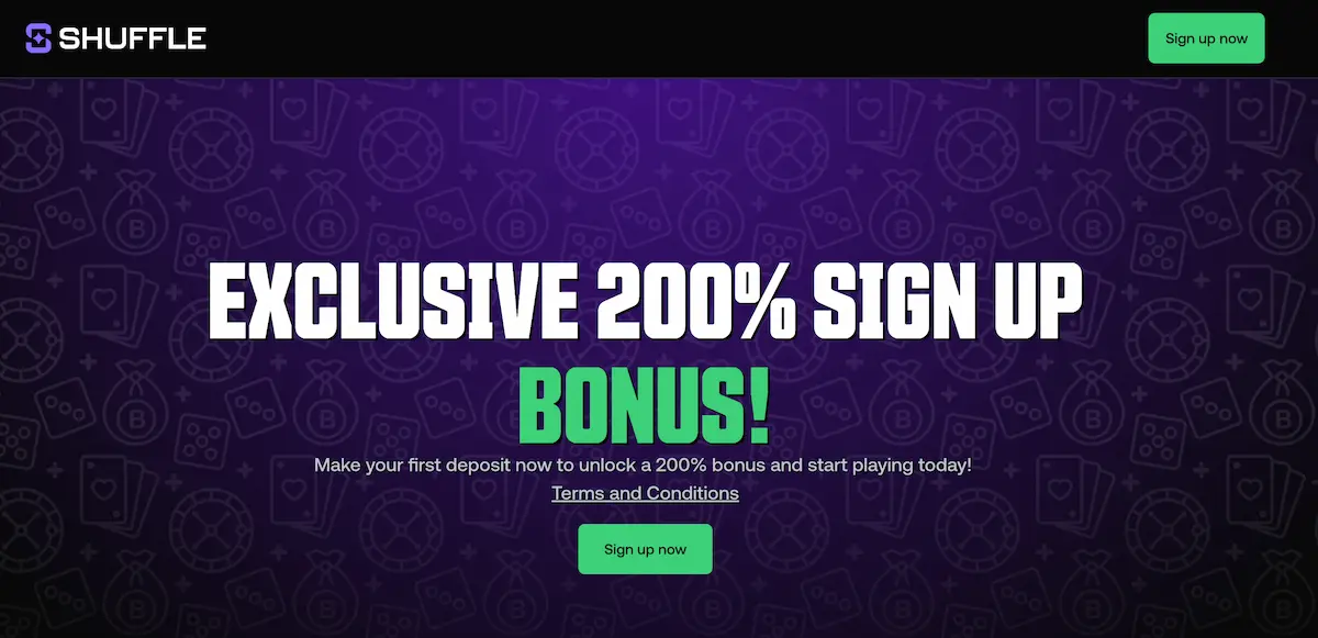 shuffle casino welcome bonus