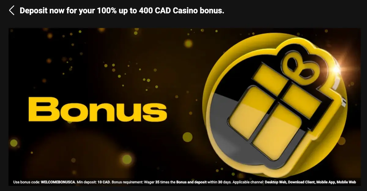 bwin casino welcome offer canada