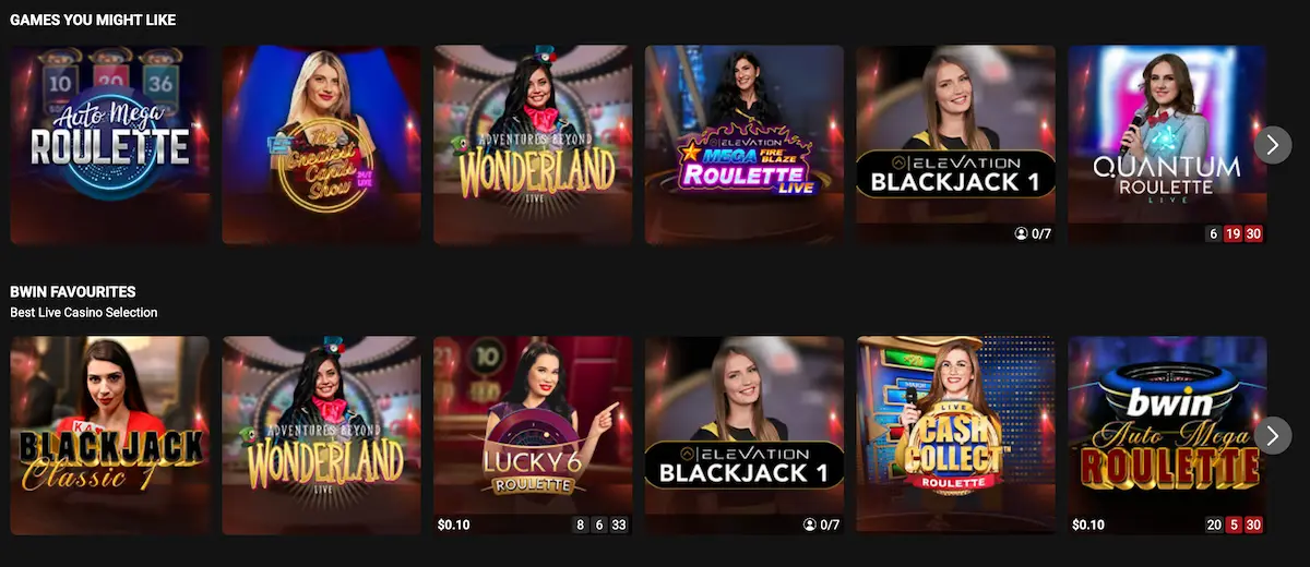 bwin live casino games