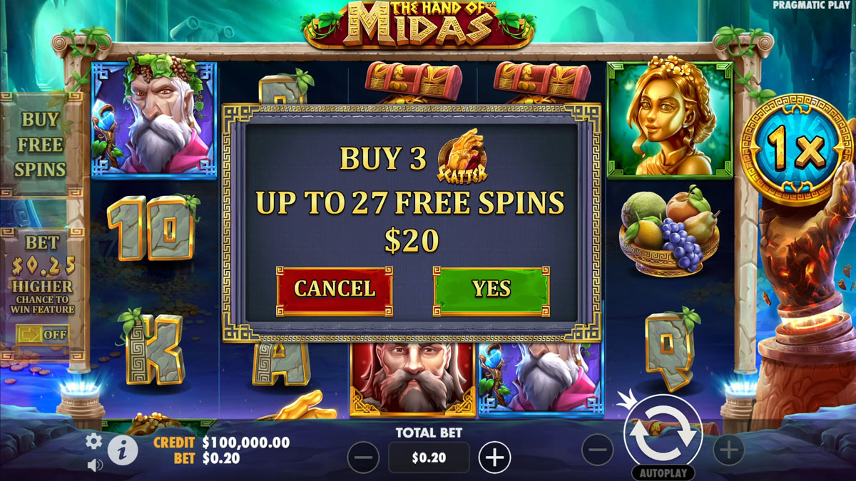 Hand of Midas bonus buy feature