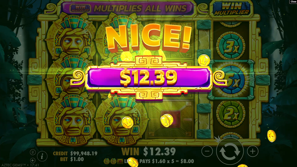 Aztec Gems slot game big win