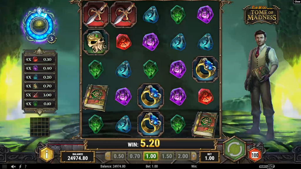 Rich Wilde and the Tome of Madness slot game