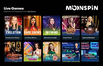 Moonspin live-dealer games
