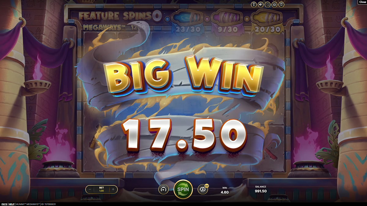 mummy megaways bigwin