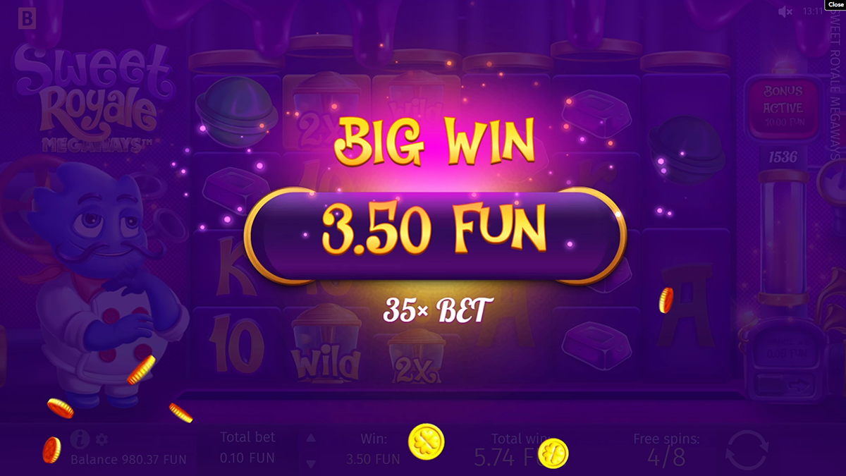 sweet rush megaways big win