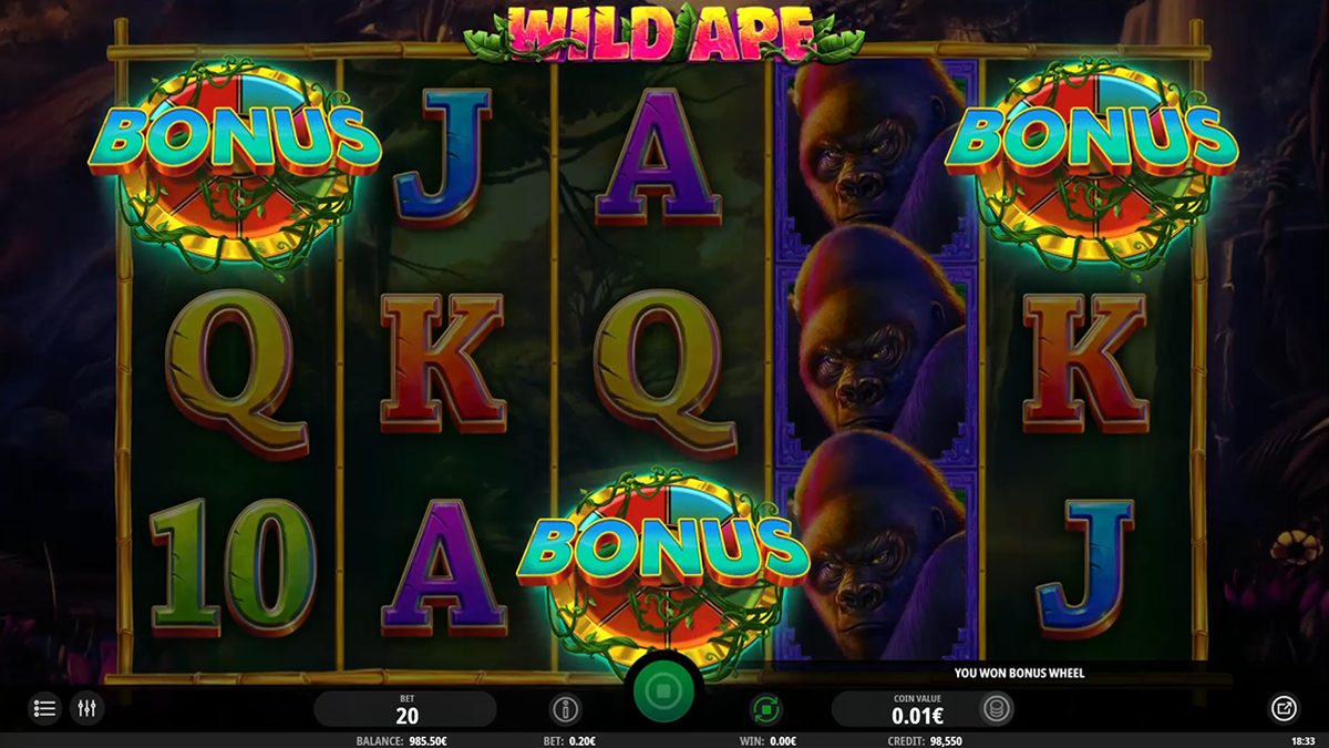 wild ape bonus trigger visible