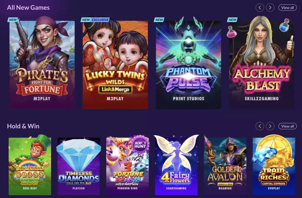 PlayFame - Screenshot with top games display