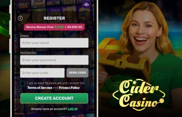 cider casino sign up form