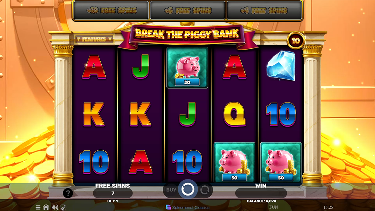 break the piggy bank during bonus