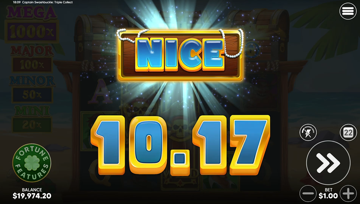 captain swashbuckler triple collect big win