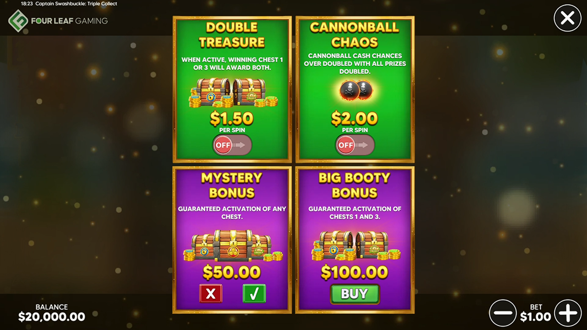 captain swashbuckler triple collect bonus buy