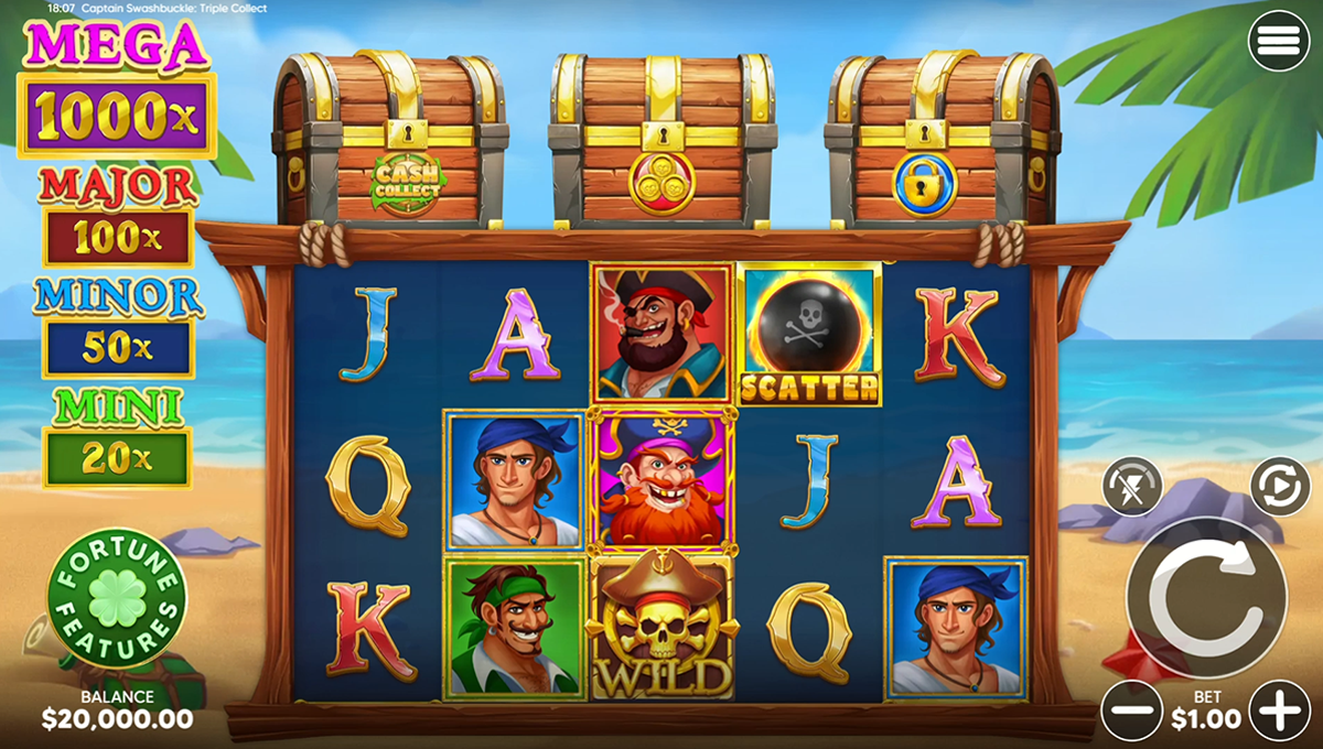 captain swashbuckler triple collect slot games