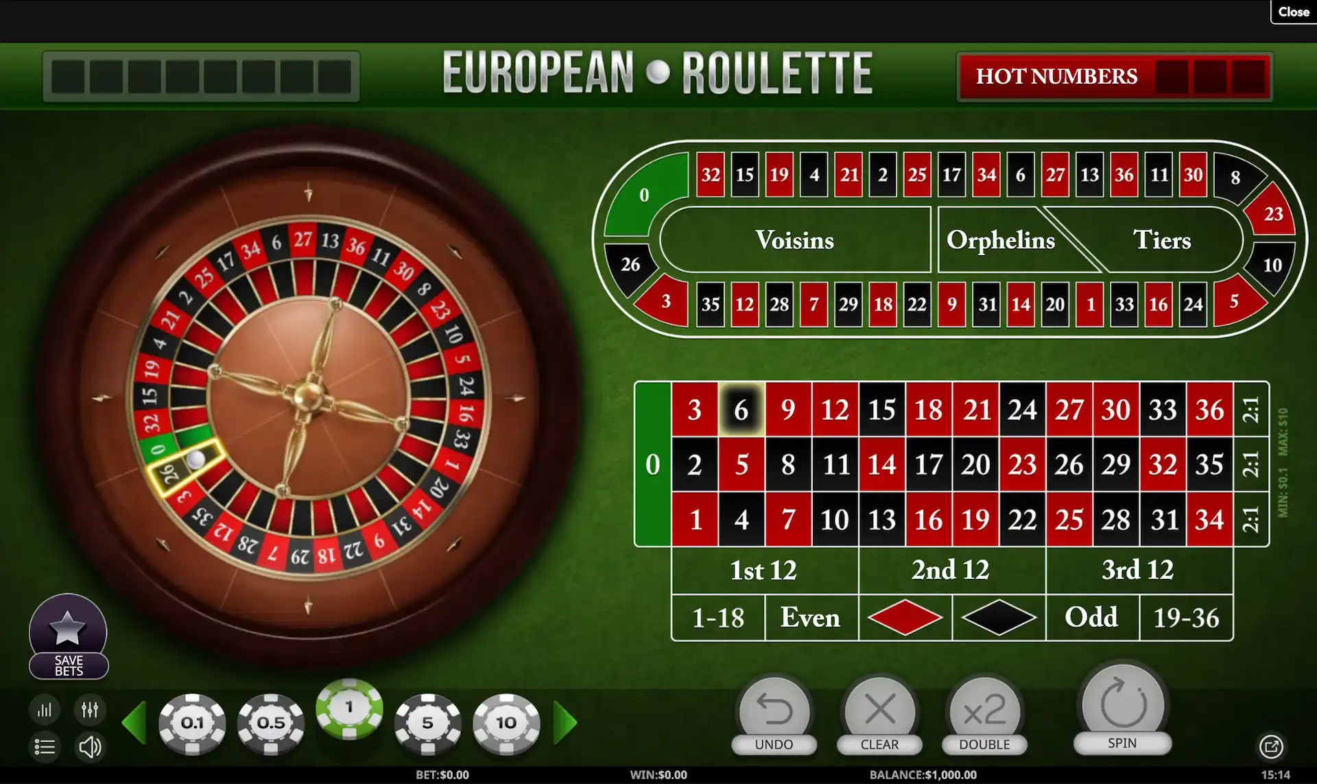 online roulette table