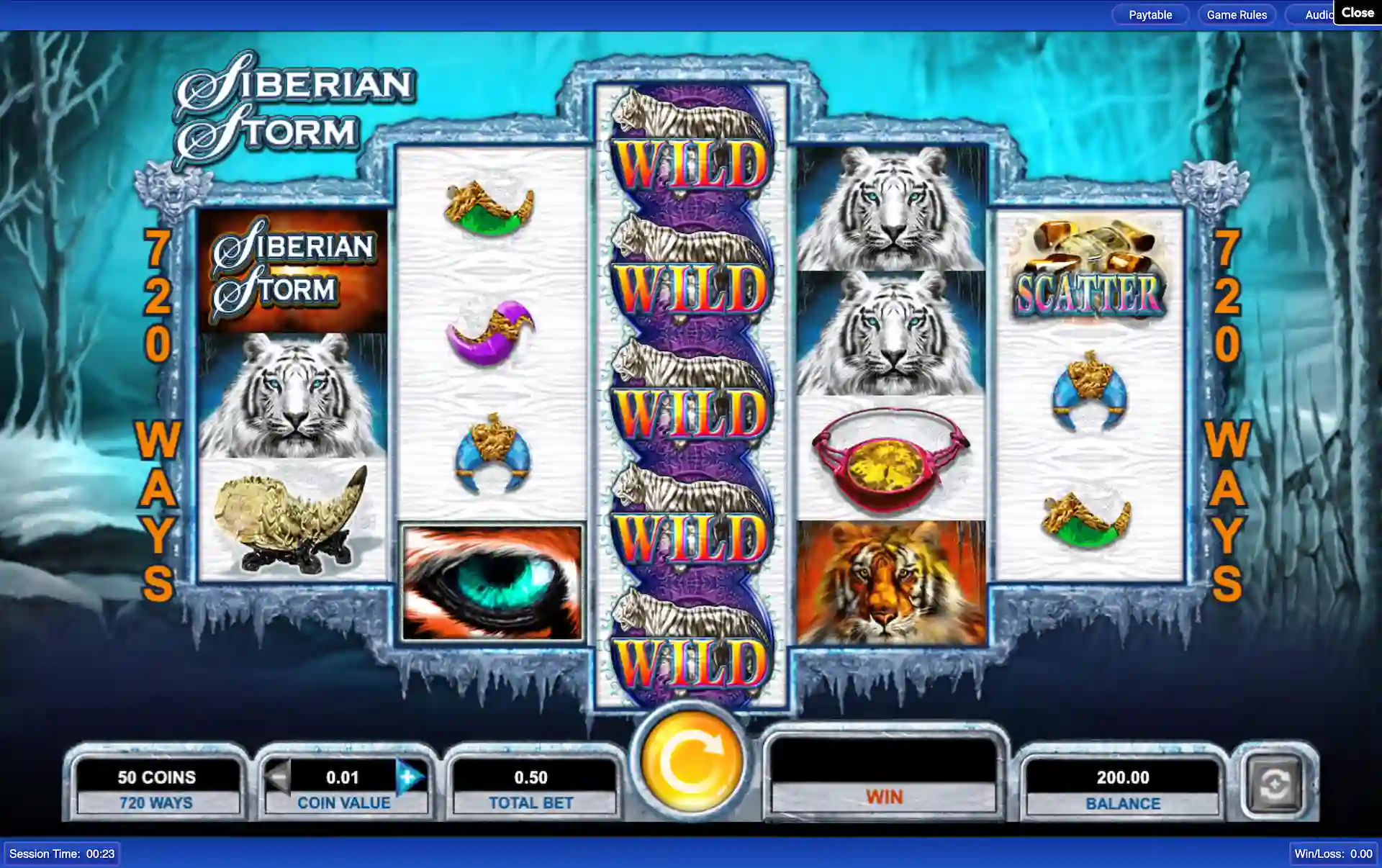IGT siberian storm slot base game