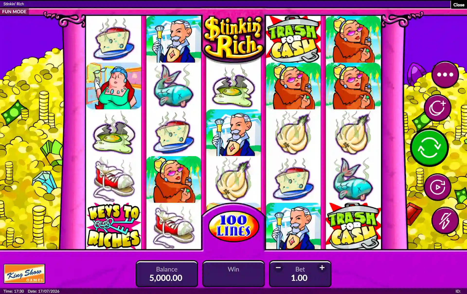 IGT stinkin rich slot base game