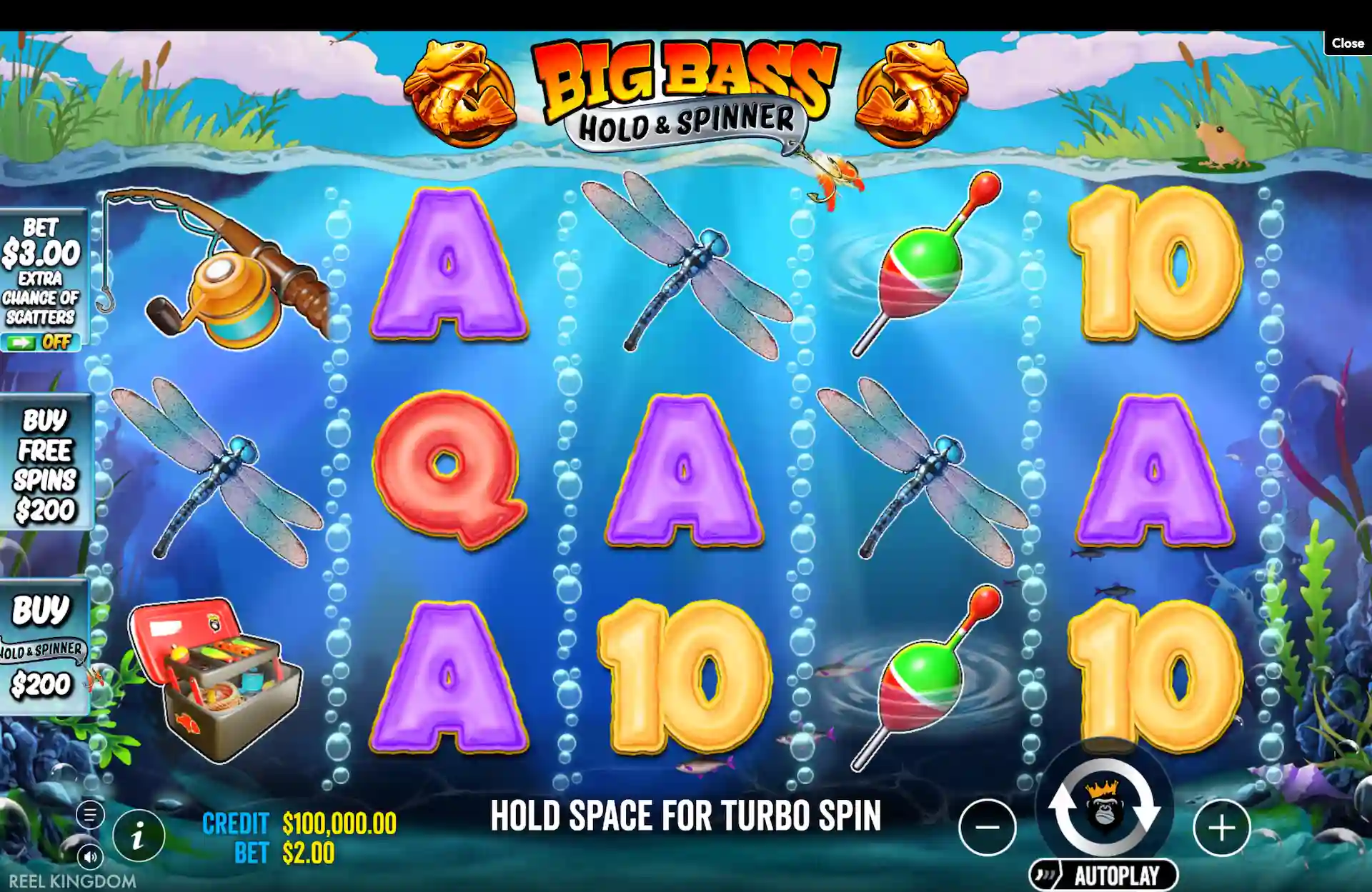 big bass hold and spinner base game