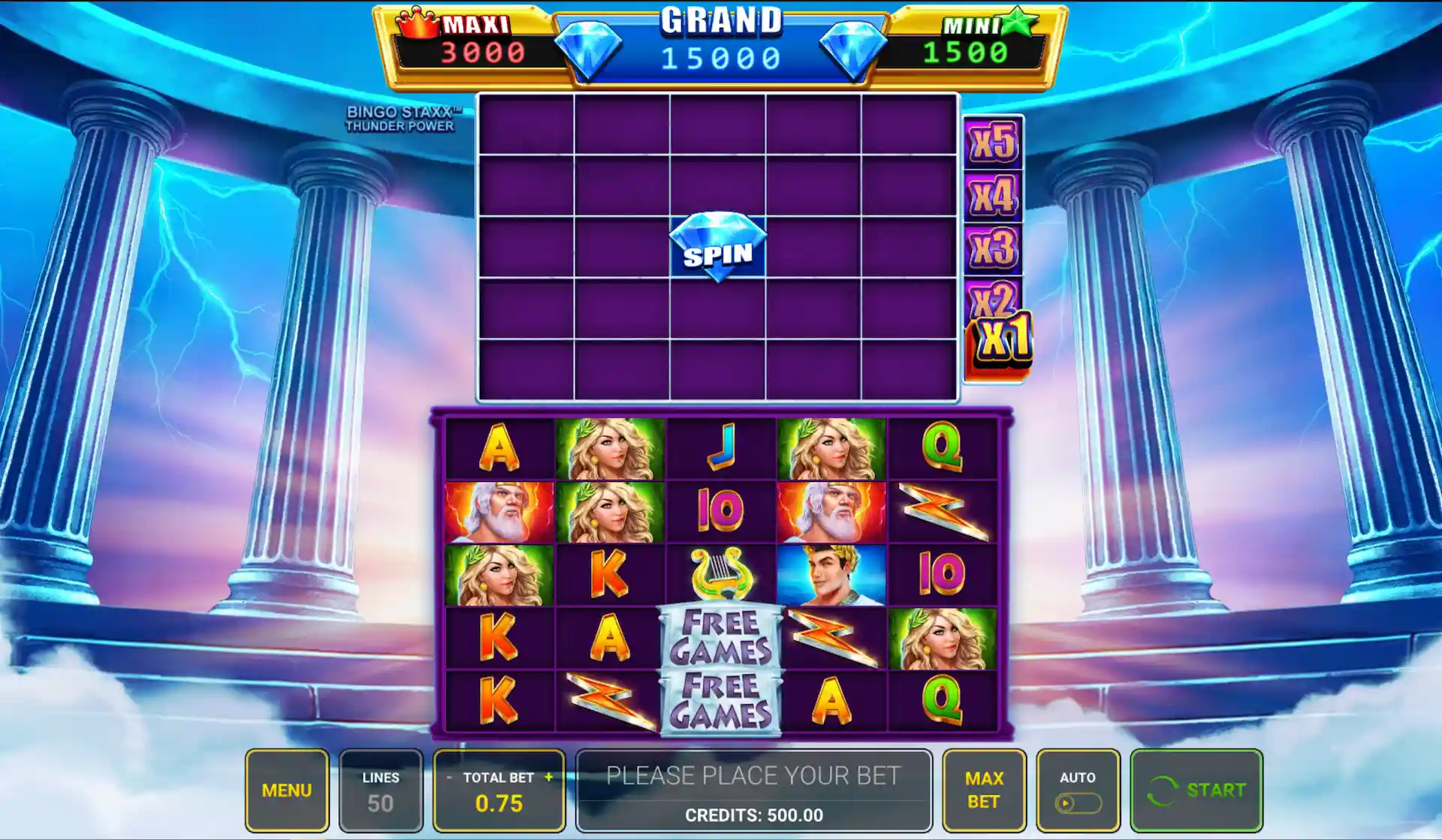 bingo staxx thunder power base game