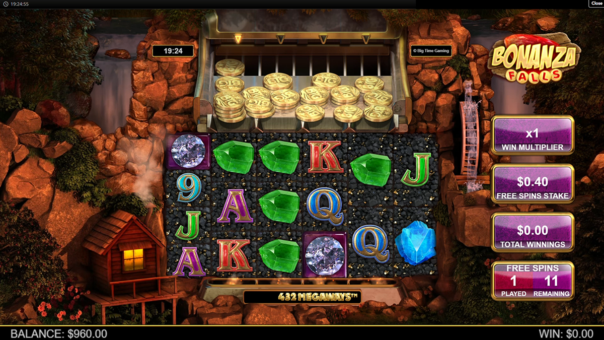 bonanza falls during bonus