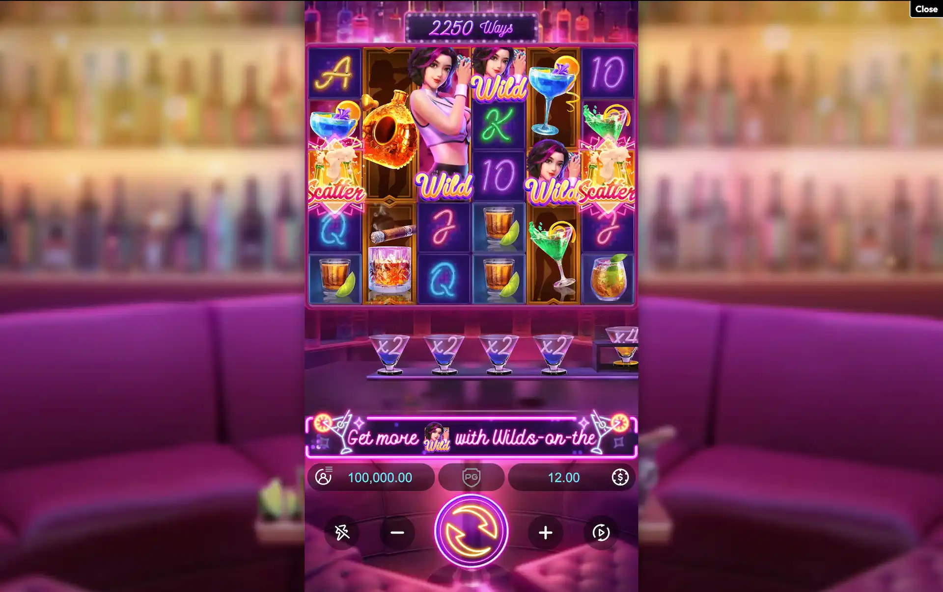 cocktail nights slot base game