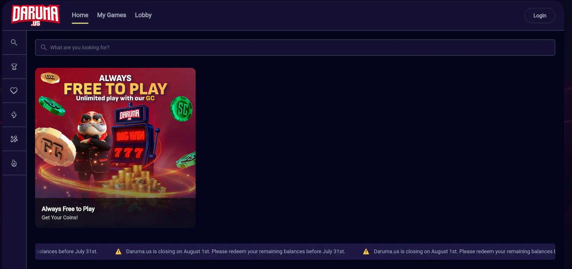 daruma casino homepage