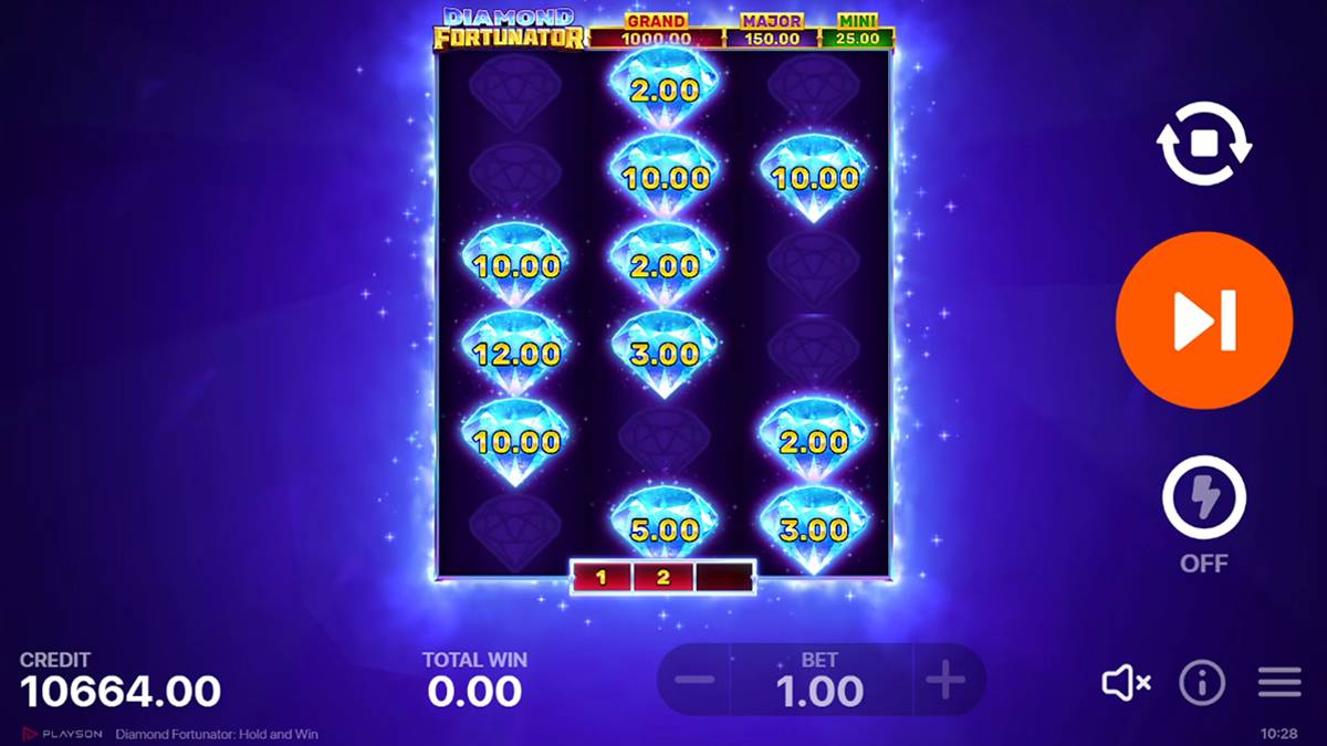diamond fortunator hold and win during bonus
