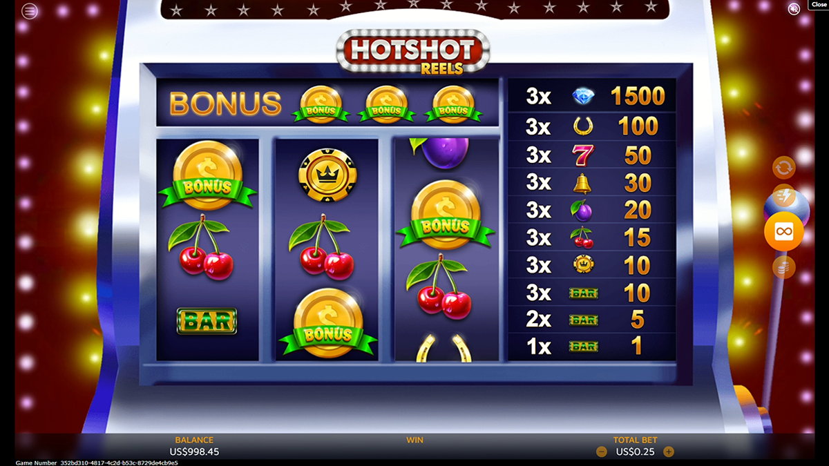 hotshot reels bonus trigger visible