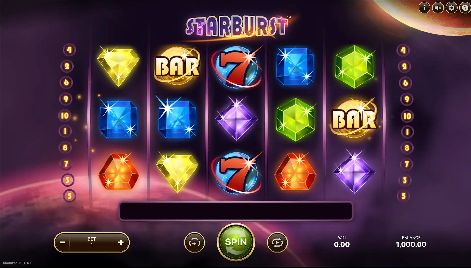 starburst slot base game