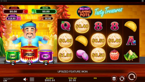 big hot flaming pots tasty treasures bonus trigger visible
