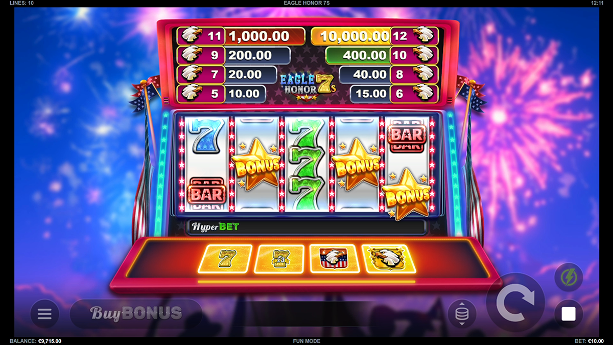 Eagle Honor 7s bonus trigger 
